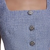 image:imageKarl Lagerfeld Womens Sleeveless Square Neck Tweed Pearl Button Aline DressBlue Multi