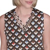 image:imageKarl Lagerfeld Womens Sleeveless Strappy VNeck Woven BlouseBlack Multi