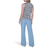 image:imageKarl Lagerfeld Womens Sleeveless Strappy VNeck Woven BlouseGlacier Blue Multi