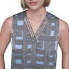 image:imageKarl Lagerfeld Womens Sleeveless Strappy VNeck Woven BlouseGlacier Blue Multi