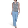 image:imageKarl Lagerfeld Womens Sleeveless Strappy VNeck Woven BlouseGlacier Blue Multi
