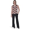 image:imageKarl Lagerfeld Womens Sleeveless Strappy VNeck Woven BlouseGlacier BlueBronze Multi