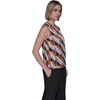 image:imageKarl Lagerfeld Womens Sleeveless Strappy VNeck Woven BlouseGlacier BlueBronze Multi