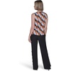 image:imageKarl Lagerfeld Womens Sleeveless Strappy VNeck Woven BlouseGlacier BlueBronze Multi