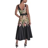 image:imageKarl Lagerfeld Womens Sleeveless VNeck Cotton Sateen Midi Placement Floral DressBlack Multi