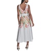 image:imageKarl Lagerfeld Womens Sleeveless VNeck Cotton Sateen Midi Placement Floral DressSoft White Multi