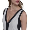 image:imageKarl Lagerfeld Womens Sleeveless VNeck Two Toned Flowy Maxi DressSoft WhiteBlack