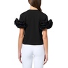 image:imageKarl Lagerfeld Womens Soft Crew Neck Essential Ruffle Sleeve TShirtBlack