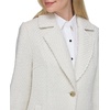 image:imageKarl Lagerfeld Womens Solid Texture Wool Classic One Button BlazerWhite