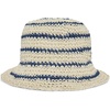 image:imageKarl Lagerfeld Womens Stiped Crochet Straw HatIvory