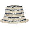 image:imageKarl Lagerfeld Womens Stiped Crochet Straw HatIvory