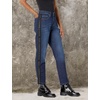 image:imageKarl Lagerfeld Womens Straight Leg Logo Taping Mid Rise JeanIndigo Wash