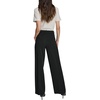 image:imageKarl Lagerfeld Womens Straight Leg Textured Crepe Front Pocket PantBlack