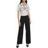 image:imageKarl Lagerfeld Womens Straight Leg Textured Crepe Front Pocket PantBlack