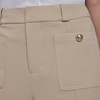 image:imageKarl Lagerfeld Womens Straight Leg Textured Crepe Front Pocket PantFrench Beige