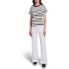 image:imageKarl Lagerfeld Womens Stripes Black and White Scallop Neck Trim BlouseSoft WhiteBlack