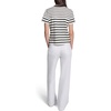 image:imageKarl Lagerfeld Womens Stripes Black and White Scallop Neck Trim BlouseSoft WhiteBlack