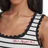 image:imageKarl Lagerfeld Womens Stripes Summer Fashion Scalloped Neck Trim DressSoft WhiteBlack
