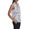 image:imageKarl Lagerfeld Womens Tie Neck Sleeveless Printed BlouseBisqueBlack