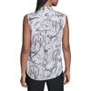 image:imageKarl Lagerfeld Womens Tie Neck Sleeveless Printed BlouseBisqueBlack