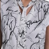 image:imageKarl Lagerfeld Womens Tie Neck Sleeveless Printed BlouseBisqueBlack
