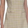 image:imageKarl Lagerfeld Womens Tweed Printed High Scoop Neck Aline DressFreesia YellowSoft White