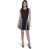 image:imageKarl Lagerfeld Womens Two Toned Pleated Mini Skirt with ButtonsBlackSoft White