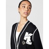 image:imageKarl Lagerfeld Womens Varsity Cardigan Sweater with Karl Logo PatchesBlack