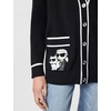 image:imageKarl Lagerfeld Womens Varsity Cardigan Sweater with Karl Logo PatchesBlack