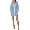 image:imageKarl Lagerfeld Womens White Lined Tweed Long Sleeve Cropped JacketFrench Blue Soft White