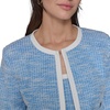 image:imageKarl Lagerfeld Womens White Lined Tweed Long Sleeve Cropped JacketFrench Blue Soft White