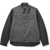 image:imageKARL LAGERFELD Mens Collared Pockets Mixed Media Quilted JacketBlack