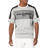 image:imageKARL LAGERFELD Mens Contrast Fabric Mesh Logo PulloverGreyBlack