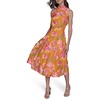 image:imageKARL LAGERFELD Paris Womens Mock Neck Patterned Contrasting Colors Midi DressPersimmon Multi