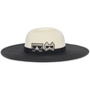 image:imageKARL LAGERFELD Paris Womens Straw Sunhat with Peek A Boo Patches BlackIvory One Size