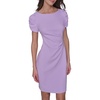 image:imageKARL LAGERFELD Short Ruched Sleeve Jewel Neck Sheath Mini DressIris