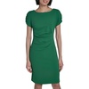 image:imageKARL LAGERFELD Short Ruched Sleeve Jewel Neck Sheath Mini DressLush Green