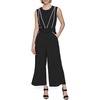 image:imageKARL LAGERFELD Womens Belted Scuba Crepe Sleeveless JumpsuitBlack Soft White