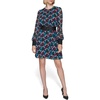 image:imageKARL LAGERFELD Womens Crinkle Chiffon Illusion Sleeves Round Neck a Line DressSoft White Veridian Green