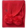 image:imageKARL LAGERFELD Womens Double Pom Knit ScarfRed