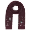 image:imageKARL LAGERFELD Womens Embroidered Karl Hearts Winder ScarfRaisin