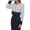 image:imageKARL LAGERFELD Womens Long Sleeve Contrasting Colors JacketSoft WhiteMarine