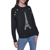 image:imageKARL LAGERFELD Womens Long Sleeve Crew Neck Bejewled Eiffel Tower SweaterBlack