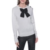 image:imageKARL LAGERFELD Womens Long Sleeve Crew Neck Bow SweaterSoft WhiteBlack