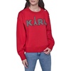 image:imageKARL LAGERFELD Womens Long Sleeve Crew Neck Eiffel Tower Fleece SweatshirtAdmiral Red