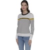 image:imageKARL LAGERFELD Womens Long Sleeve Crewneck Striped Soft SweaterSoft WhiteBlackGold Flake