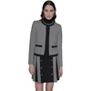 image:imageKARL LAGERFELD Womens Long Sleeve Round Neck Twotoned Cropped Career JacketBlackSoft White