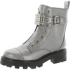 image:imageKARL LAGERFELD Womens Lugsole Maeva Combat Boot With Crystal DetailPewter