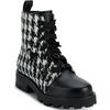 image:imageKARL LAGERFELD Womens Makenzie Lace Up Combat Boot With PinsBlackWhite