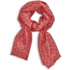 image:imageKARL LAGERFELD Womens Metallic Icon Print Lightweight PashminaSunset Coral